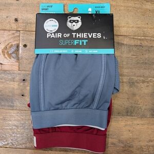Pair of Thieves SuperFit Boxer Briefs - Gray And Burgundy, Size XL